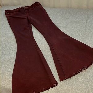 Free People Burgundy Flare Jeans